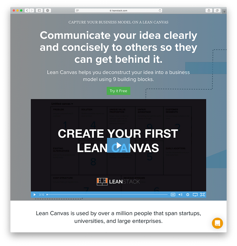 Create a Lean Canvas at LeanCanvas.com